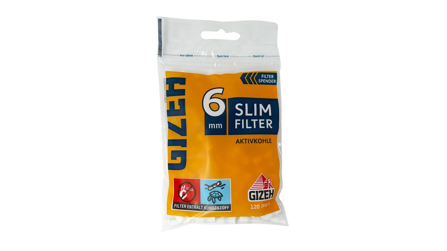 Gizeh 6mm Slim Filter Aktivkohle