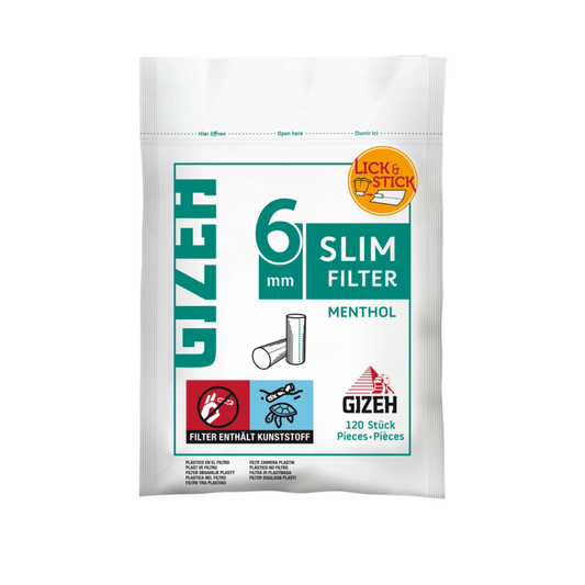 Gizeh Slim Filter 6mm Menthol Cigarette Filters